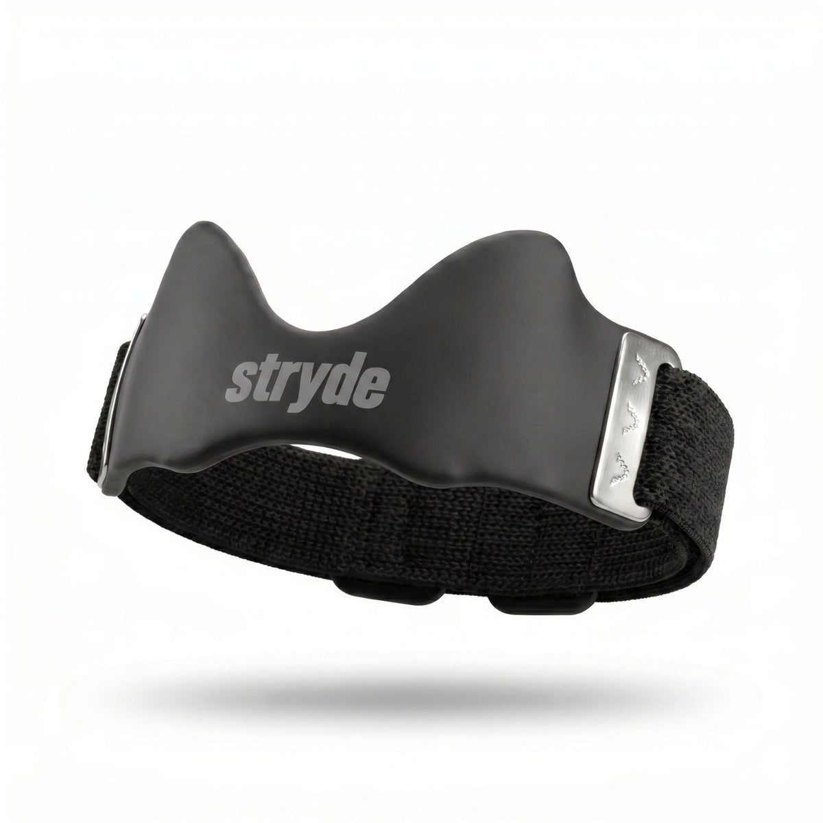 Stryde Precision Strap, sangle de genou noire avec pad silicone et boucle en acier