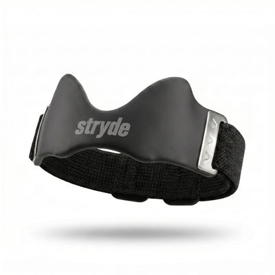 Stryde Precision Strap, sangle de genou noire avec pad silicone et boucle en acier
